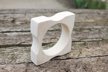 Load image into Gallery viewer, Wooden square bangle unfinished 25 mm - wooden flower - natural eco friendly Flower 25 mm
