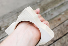 Load image into Gallery viewer, Wooden square bangle unfinished 25 mm - wooden flower - natural eco friendly Flower 25 mm

