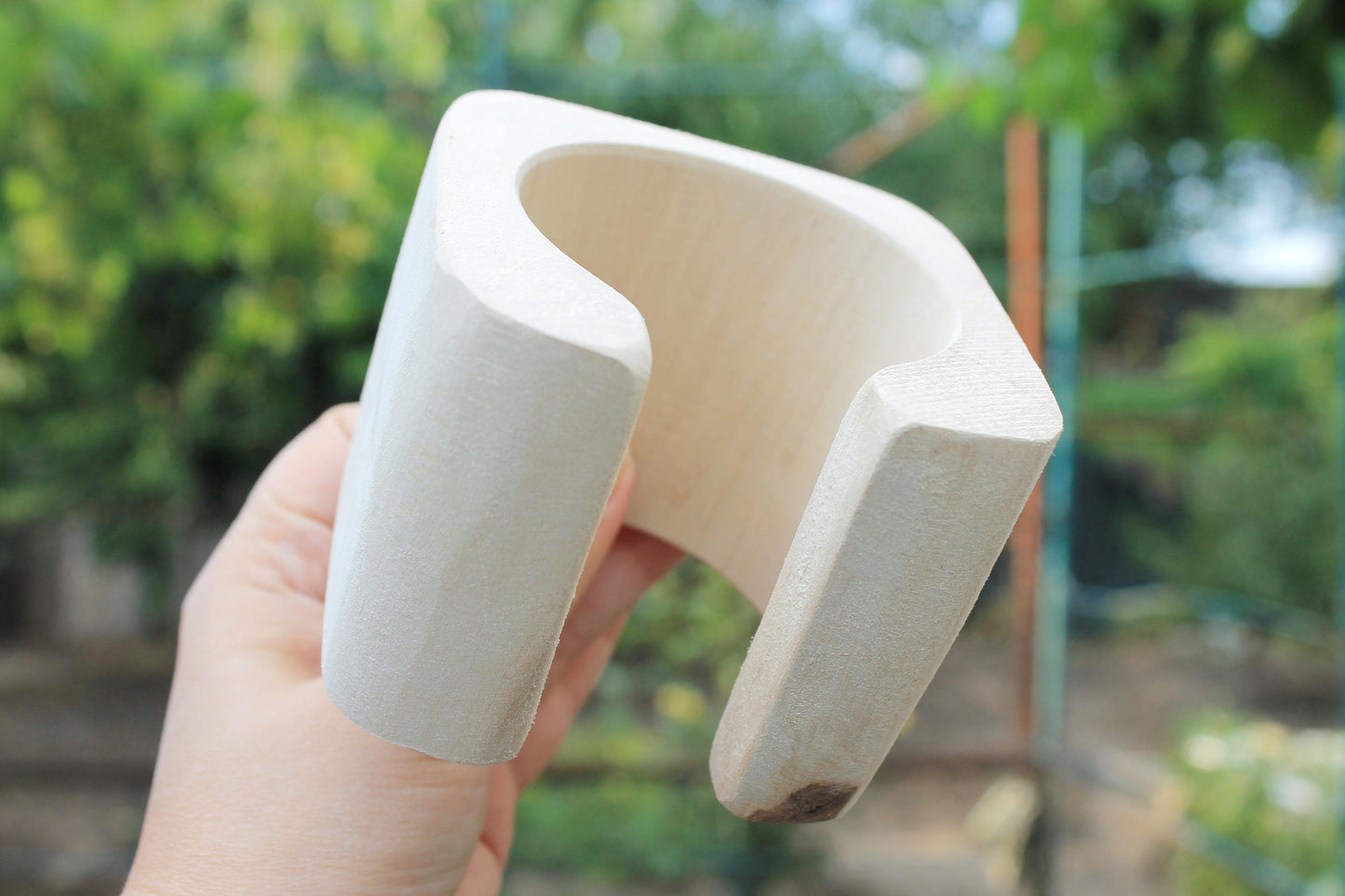 70 mm Wooden cuff  unfinished square with break - natural eco friendly