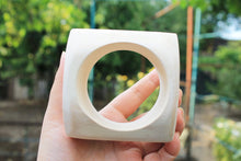 Load image into Gallery viewer, 70 mm BIG Wooden bangle unfinished roundish - natural eco friendly
