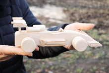 Load image into Gallery viewer, Racing-car, wooden toy, made from eco friendly beech tree
