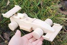 Load image into Gallery viewer, Racing-car, wooden toy, made from eco friendly beech tree
