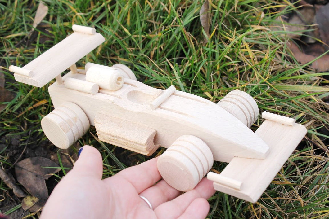 Racing-car, wooden toy, made from eco friendly beech tree
