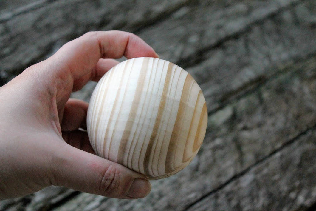 75 mm (pine wood) big wooden bead (wooden ball) WITHOUT hole - natural eco friendly