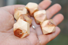 Load image into Gallery viewer, Juniper polyhedron beads - set of 5 pcs - 20 mm - eco-friendly beads
