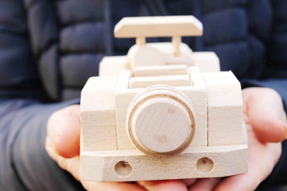Cabriolet-car, wooden toy, made of eco friendly beech wood - 180 mm x 100 mm x 50 mm
