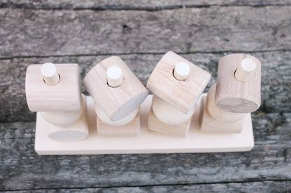 Wooden Puzzle with different components - unfinished wooden toy - unfinished wood - made of beech wood