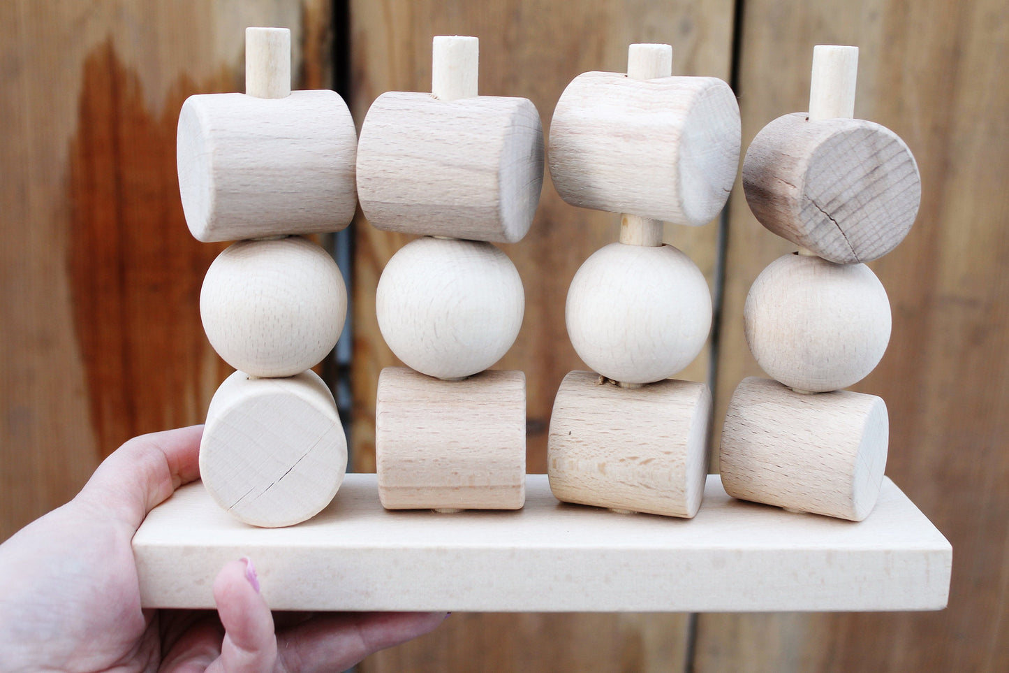 Wooden Puzzle with different components - unfinished wooden toy - unfinished wood - made of beech wood