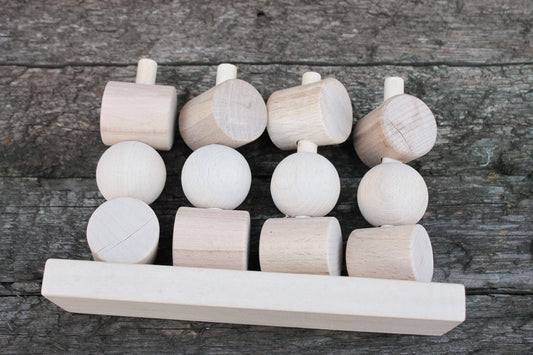 Wooden Puzzle with different components - unfinished wooden toy - unfinished wood - made of beech wood