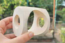 Load image into Gallery viewer, 70 mm BIG Wooden bangle unfinished roundish with holes on both sides - natural eco friendly
