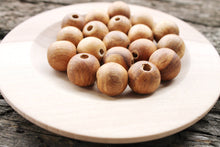 Load image into Gallery viewer, 20 mm Wooden textured beads 25 pcs - natural, eco friendly
