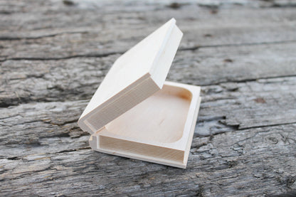 Book-box 95x75 mm - eco-friendly - made of alder wood - wooden book