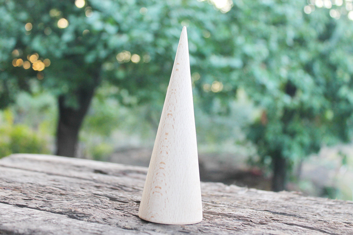 Big wooden cones 150 mm x 50 mm - natural eco-friendly - beech wood