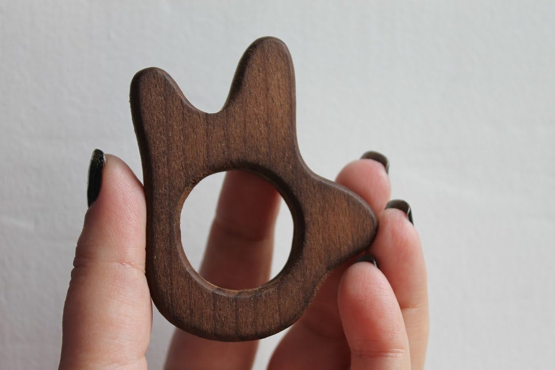 Hand-teether, natural, eco-friendly - Natural Wooden Toy - Teether - Handmade wooden teether - PEACE