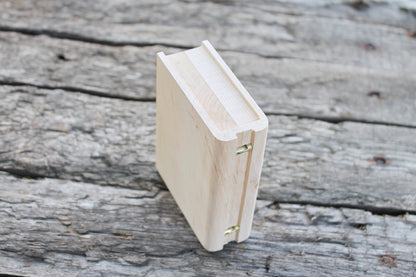 Book-box 95x75 mm - eco-friendly - made of alder wood - wooden book