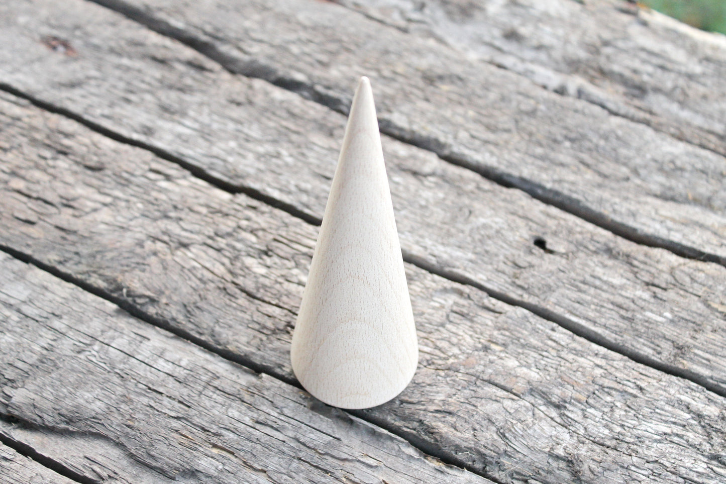 Big wooden cones 150 mm x 50 mm - natural eco-friendly - beech wood