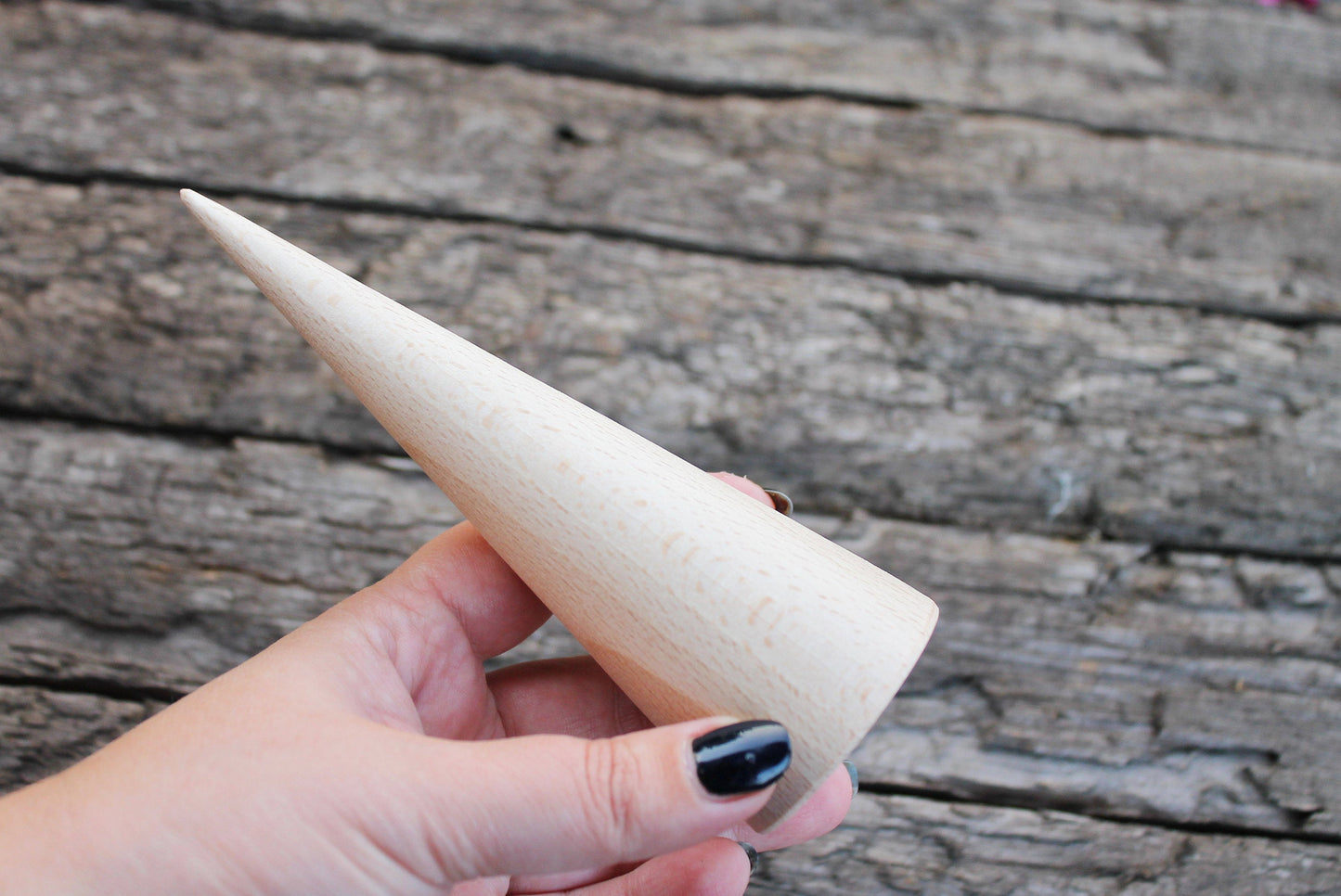 Big wooden cones 150 mm x 50 mm - natural eco-friendly - beech wood