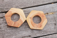 Load image into Gallery viewer, Set of 2 juniper wooden big nut 42-50 mm - natural eco friendly - kids necklace - aroma juniper
