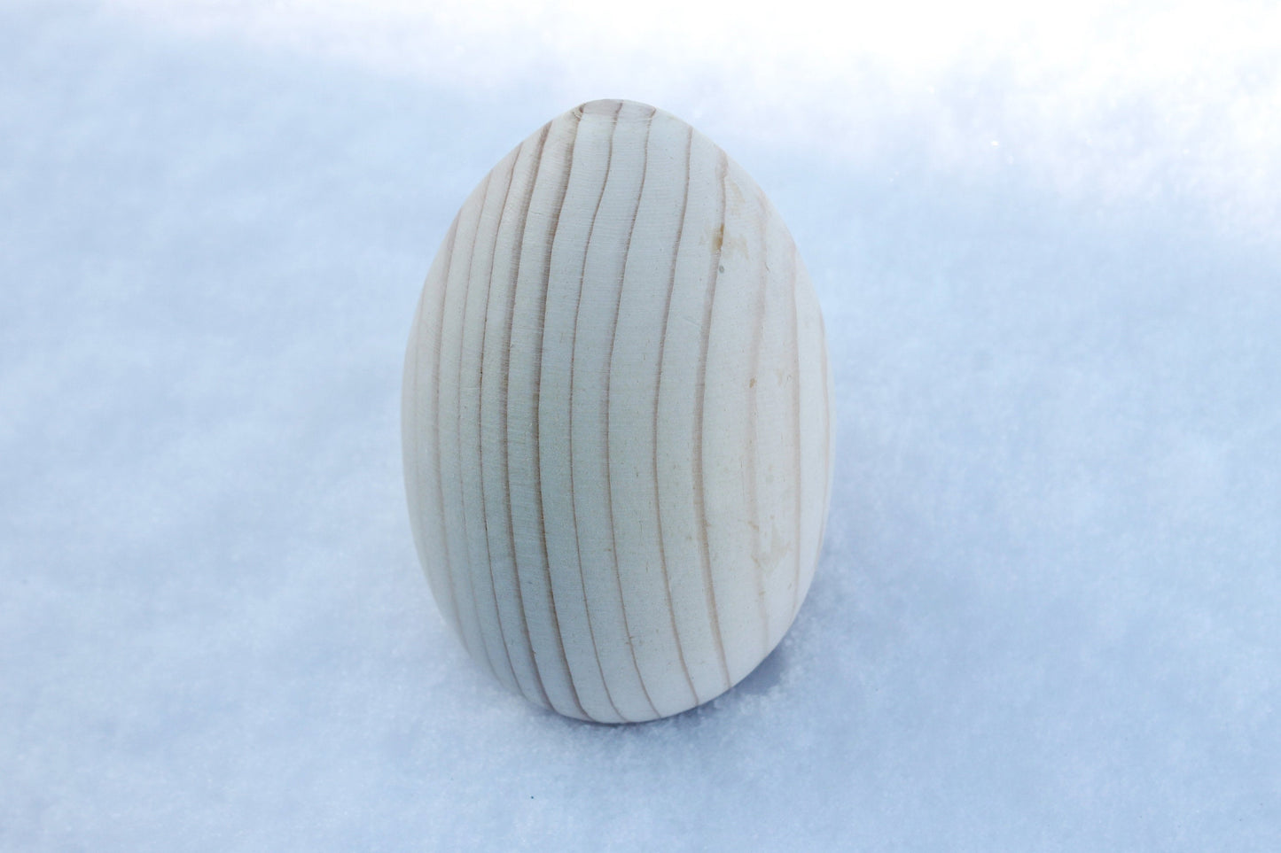 Wooden Egg - 100 mm x 68 mm - natural eco friendly - made of spruce wood