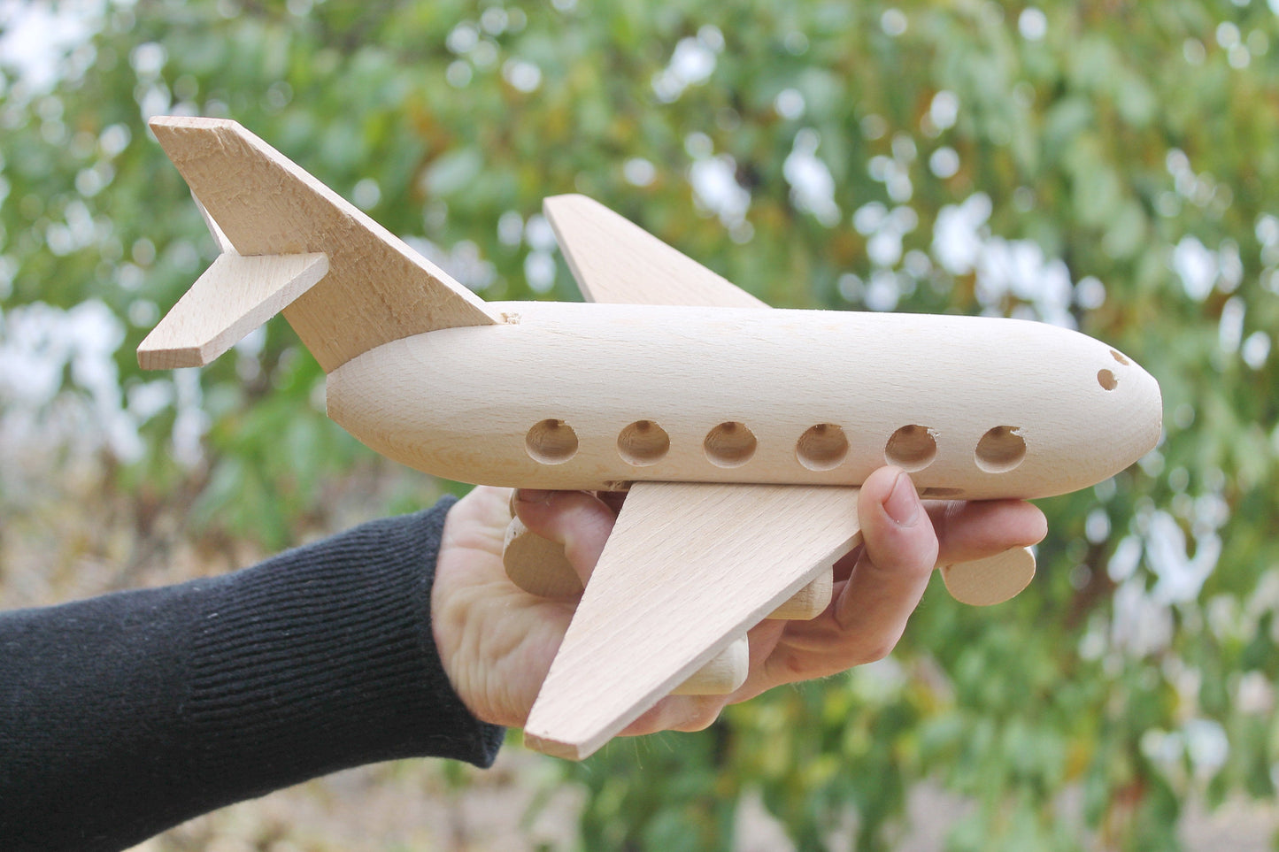 Wooden plane - Boeing, wooden toy, made of eco friendly beech wood - toy for kids - wooden model