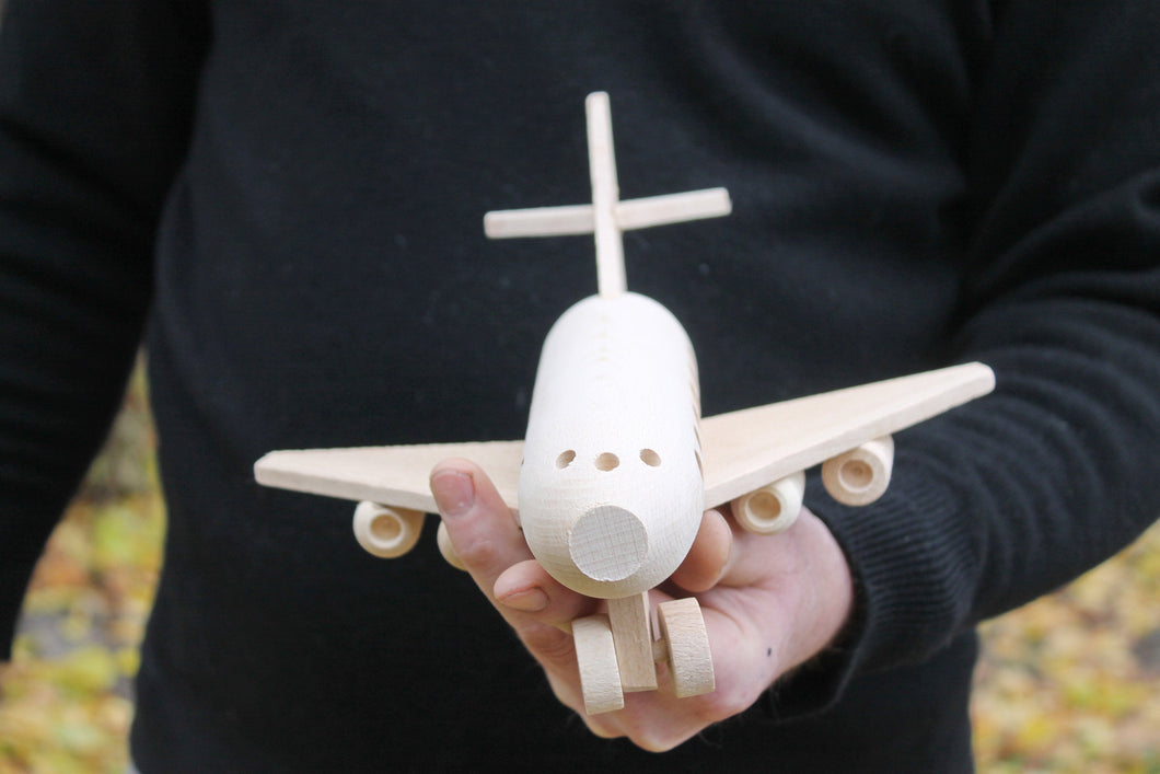 Wooden plane - Boeing, wooden toy, made of eco friendly beech wood - toy for kids - wooden model