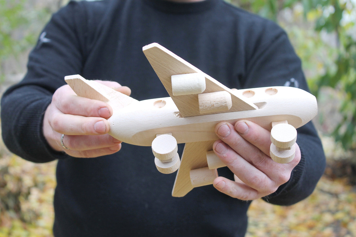 Wooden plane - Boeing, wooden toy, made of eco friendly beech wood - toy for kids - wooden model