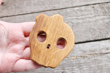 Load image into Gallery viewer, Scull-girl - OAK-teether, natural, eco-friendly - Natural Wooden Toy - Oak Teether - Handmade wooden teether
