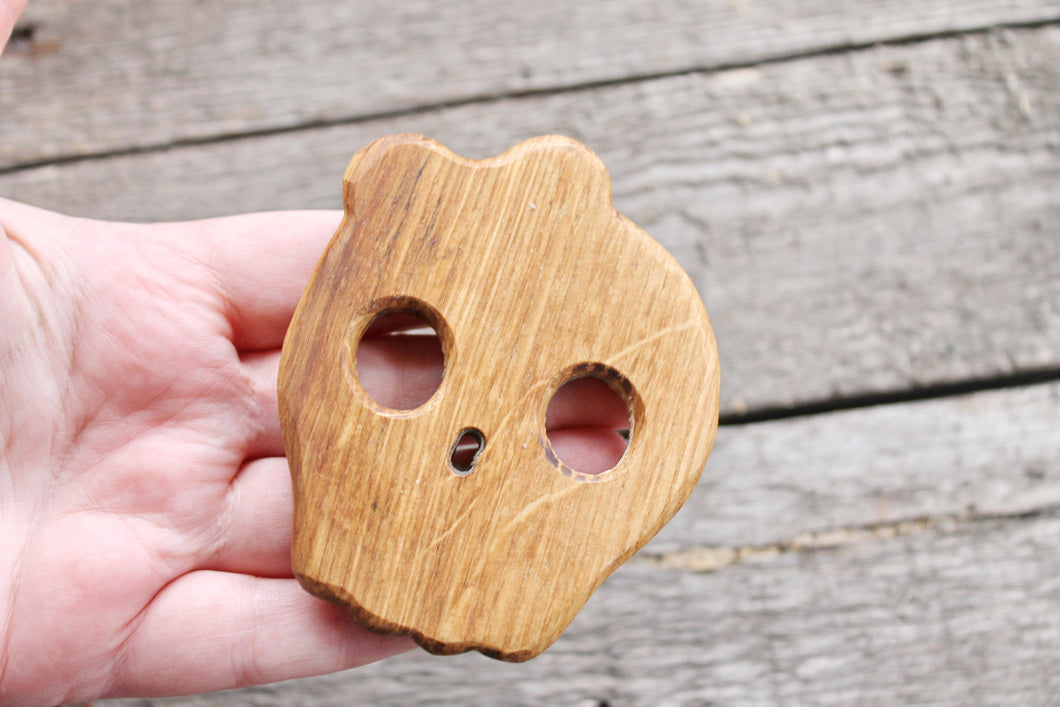 Scull-girl - OAK-teether, natural, eco-friendly - Natural Wooden Toy - Oak Teether - Handmade wooden teether