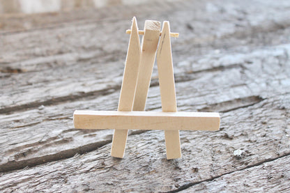 Miniature Easel - unfinished wood easel, miniature painting, ACEO painting supply