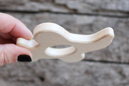 Plane-teether, natural, eco-friendly - Natural Wooden Toy - beech Teether - Handmade wooden teether