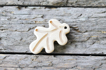 Oak leaf-pendant made of beech-wood, natural wooden teether, eco-friendly - Natural Wooden Toy - Teether - Handmade wooden teether