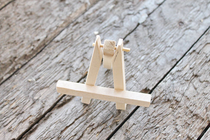 Miniature Easel - unfinished wood easel, miniature painting, ACEO painting supply
