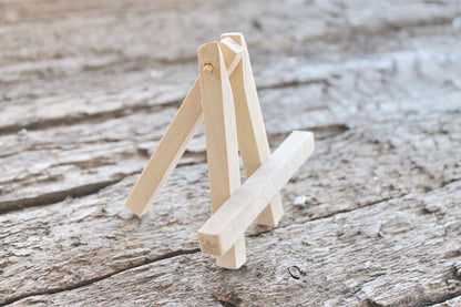 Miniature Easel - unfinished wood easel, miniature painting, ACEO painting supply