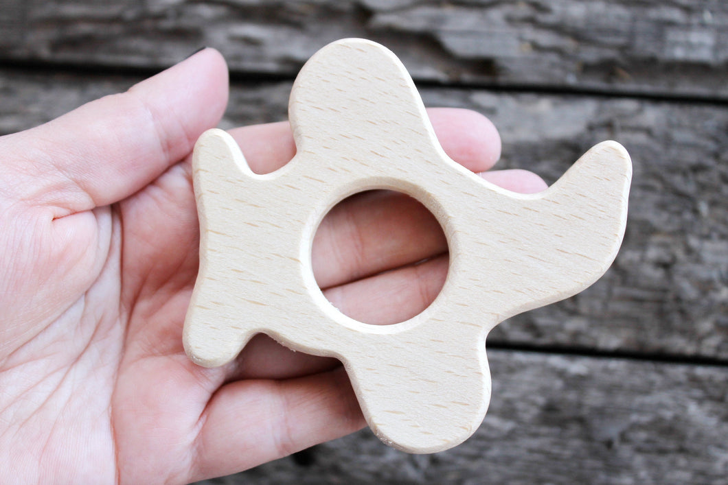 Plane-teether, natural, eco-friendly - Natural Wooden Toy - beech Teether - Handmade wooden teether