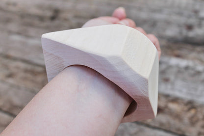 40 mm Wooden rhomboid bangle unfinished - with rounded corners - natural eco friendly