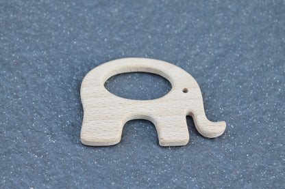 Elephant-teether, natural, eco-friendly - Natural Wooden Toy - Beech Teether - Handmade wooden teether