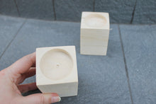 Load image into Gallery viewer, Set of two Wooden Candlestick - unfinished wooden candlestick - eco friendly wood - made of linden wood
