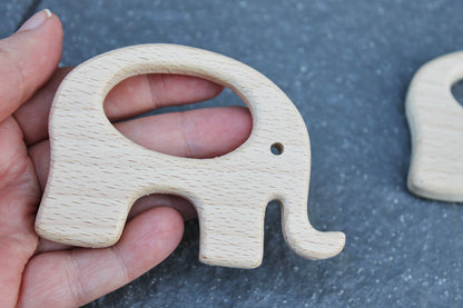 Elephant-teether, natural, eco-friendly - Natural Wooden Toy - Beech Teether - Handmade wooden teether