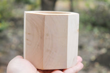 Load image into Gallery viewer, Wooden octagonal unfinished box without lid, wooden cup - wooden ecofriendly cup - storage, organization - office storage
