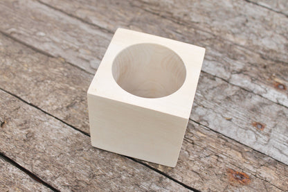 90 mm BIGest Wooden square bangle unfinished - natural eco friendly - Linden wood