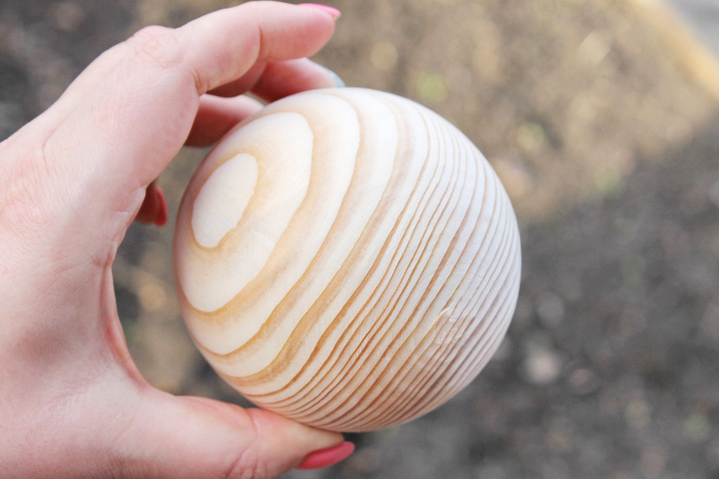 85 mm big wooden bead (wooden ball) WITHOUT hole - natural eco friendly - spruce wood