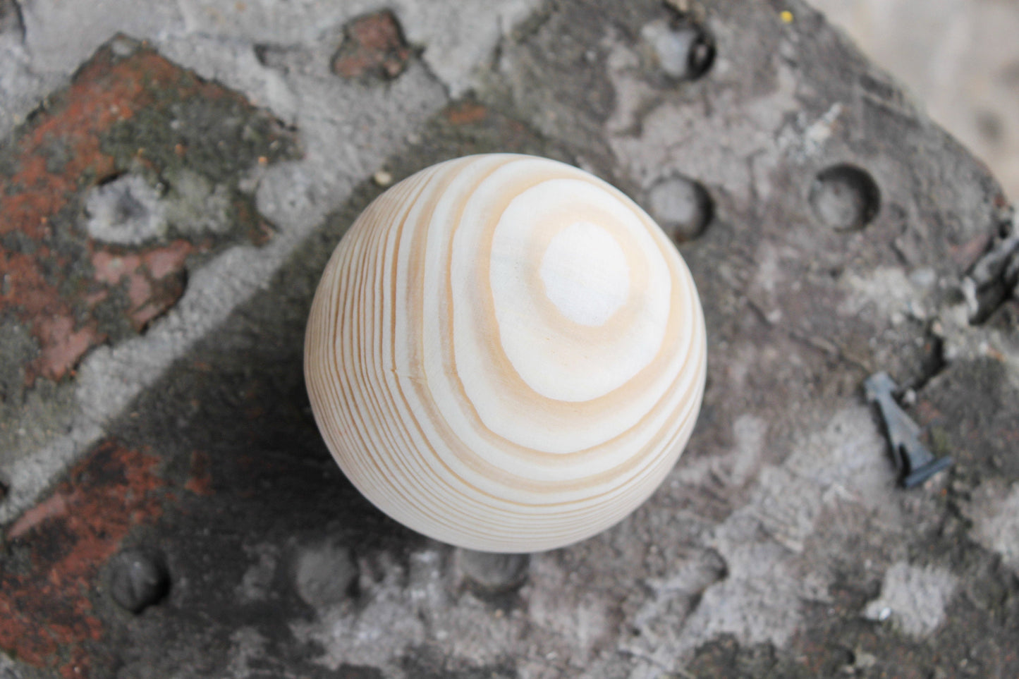 85 mm big wooden bead (wooden ball) WITHOUT hole - natural eco friendly - spruce wood