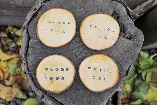 Set of 4 - Handmade wooden rustic cup coasters with an inscription - eco friendly stand for hot - handmade housewares