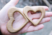 Load image into Gallery viewer, Heart-teether-3, natural, eco-friendly - made of OAK
