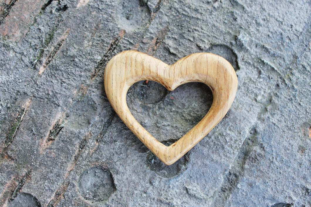 Heart-teether-3, natural, eco-friendly - made of OAK