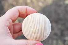 Load image into Gallery viewer, 60 mm big wooden bead (wooden ball) WITHOUT hole - natural eco friendly - spruce wood
