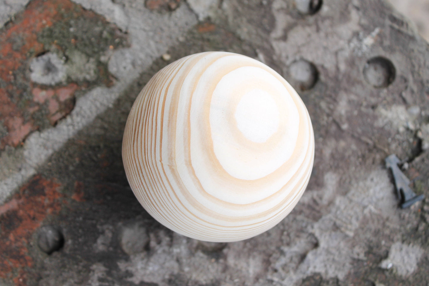 85 mm big wooden bead (wooden ball) WITHOUT hole - natural eco friendly - spruce wood