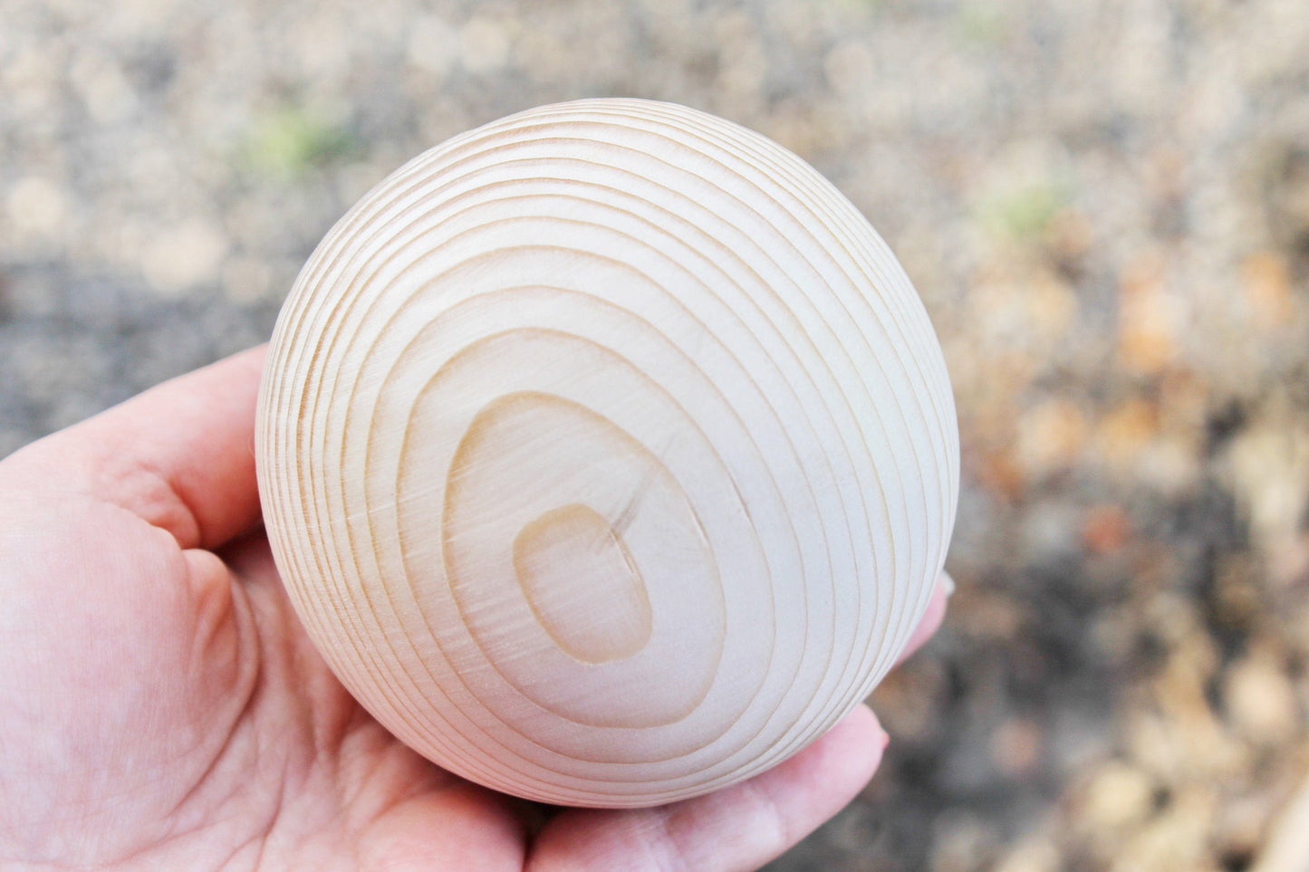 85 mm big wooden bead (wooden ball) WITHOUT hole - natural eco friendly - spruce wood