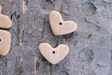 Load image into Gallery viewer, Set of 2 - Heart-pendant, organic, wooden toy - wooden pendant - natural, eco friendly - made of OAK
