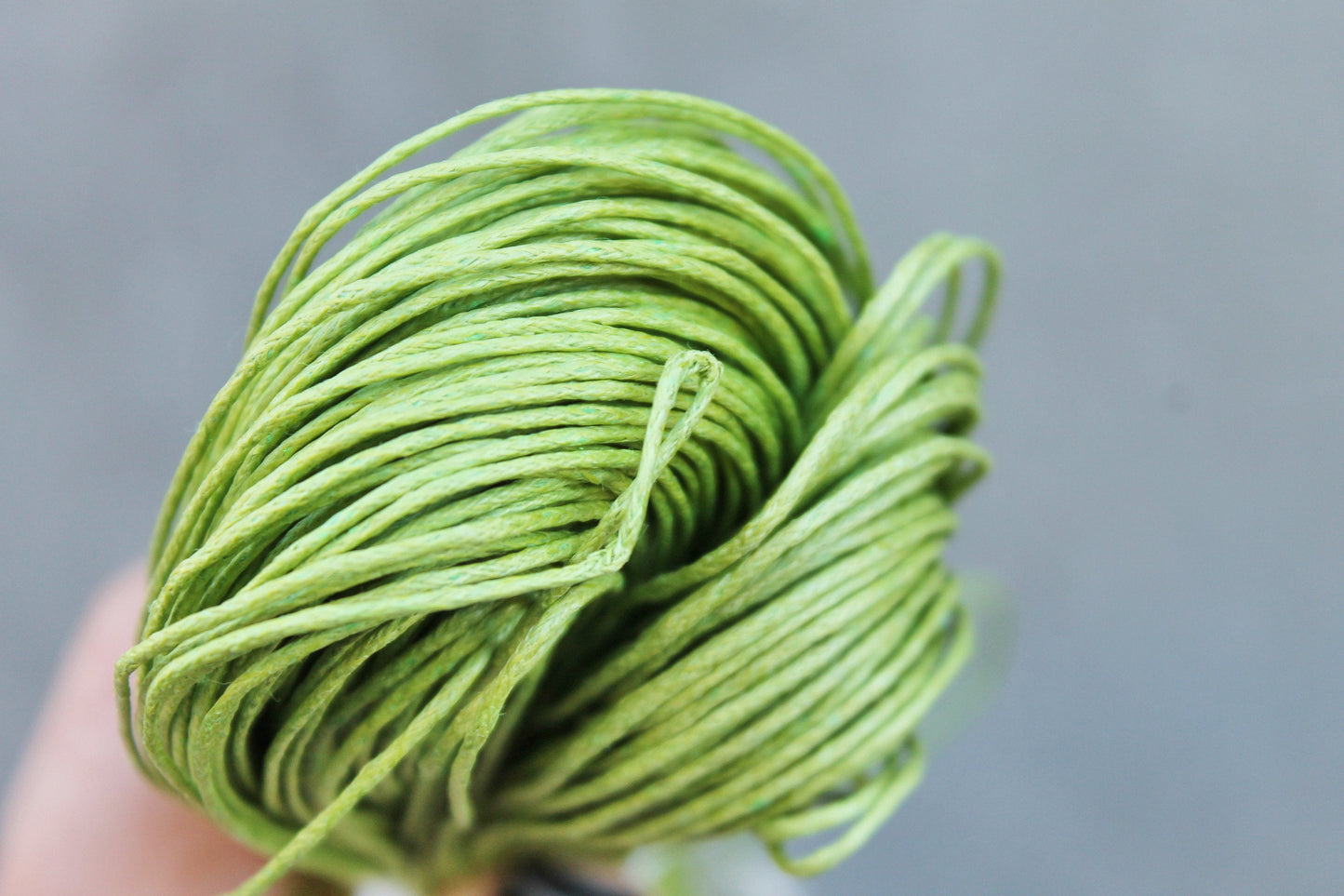 Light green Wax Cotton Cord 1mm 10 meters - 10,9 yards or 32,8 feet